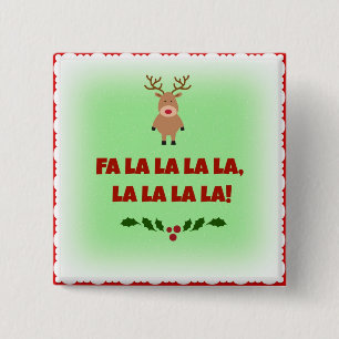 Fa la la la la Weihnachtsknopf Button