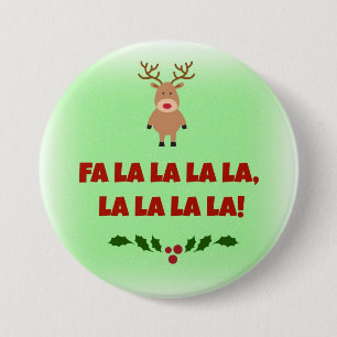 Fa la la la la Weihnachtsknopf Button