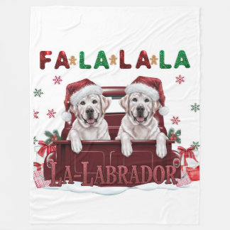 Fa La La La Labrador Fleecedecke