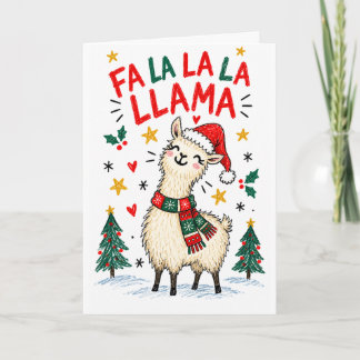 Fa La La La Lama | Lustige handgezeichnete Weihna Karte