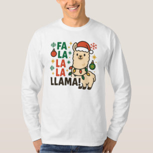 Fa La La La Lama Lustiger Weihnachts-Llama Herren  T-Shirt