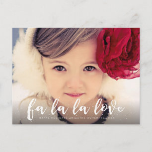 Fa-La-La-La-Liebe-WeihnachtsFoto-Gruß-Postkarte Feiertagspostkarte