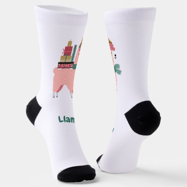 Fa la la la llama Feriensocken Socken (Gewinkelt)