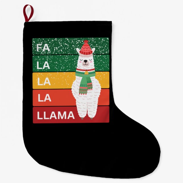 FA LA LA LA LLAMA GROßER WEIHNACHTSSTRUMPF (Vorderseite)