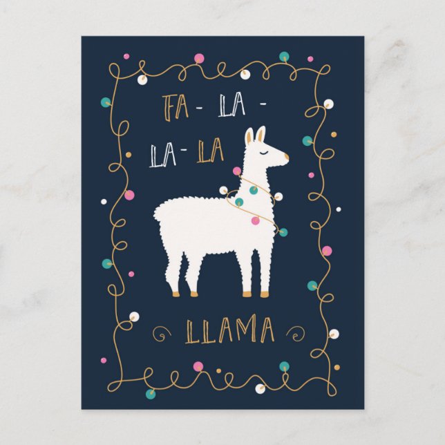 Fa-La-La-La-Llama Postkarte (Vorderseite)