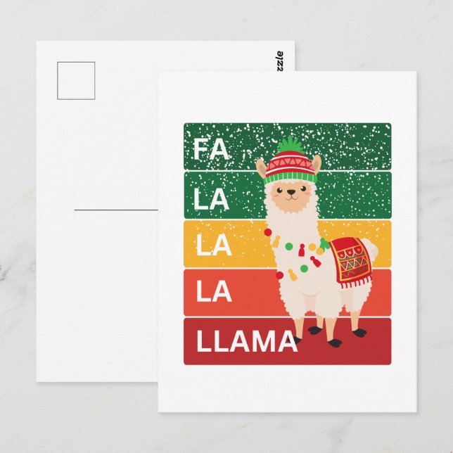 FA LA LA LA LLAMA POSTKARTE (Vorne/Hinten)