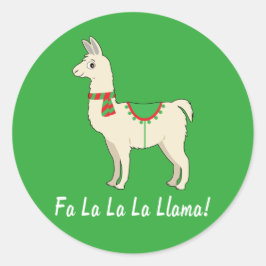 Fa La La La Llama! Runder Aufkleber