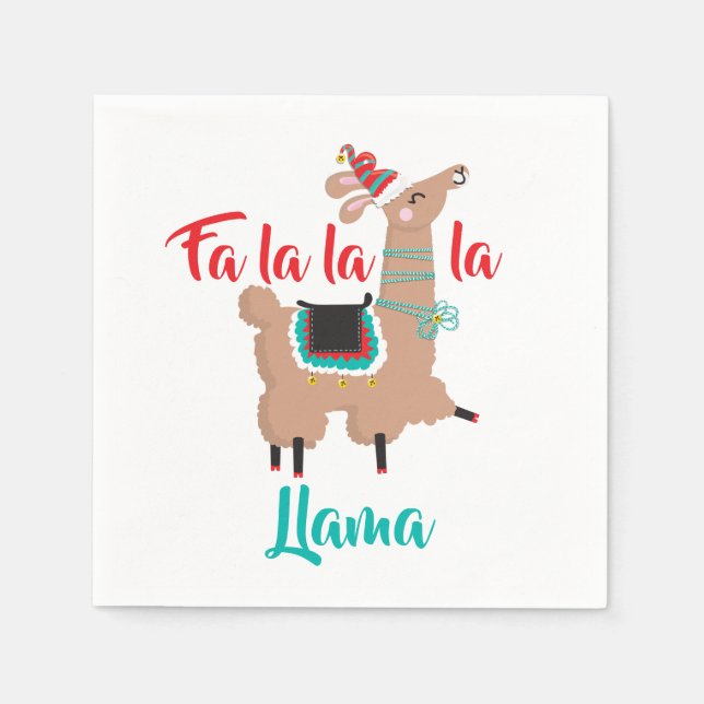 fa la la la llama Weihnachten Party Servietten (Vorderseite)