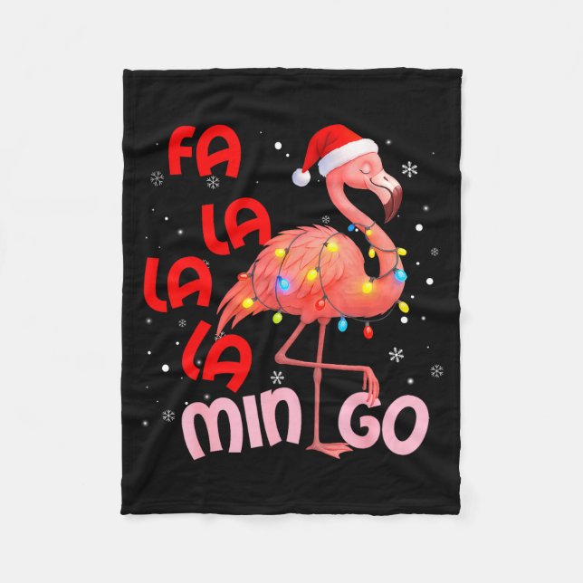 Fa La La La Mingo Flamingo Christmas Men Women Kid Fleecedecke (Vorderseite)