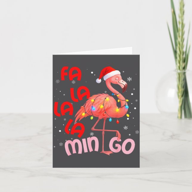 Fa La La La Mingo Flamingo Christmas Men Women Kid Karte (Vorderseite)