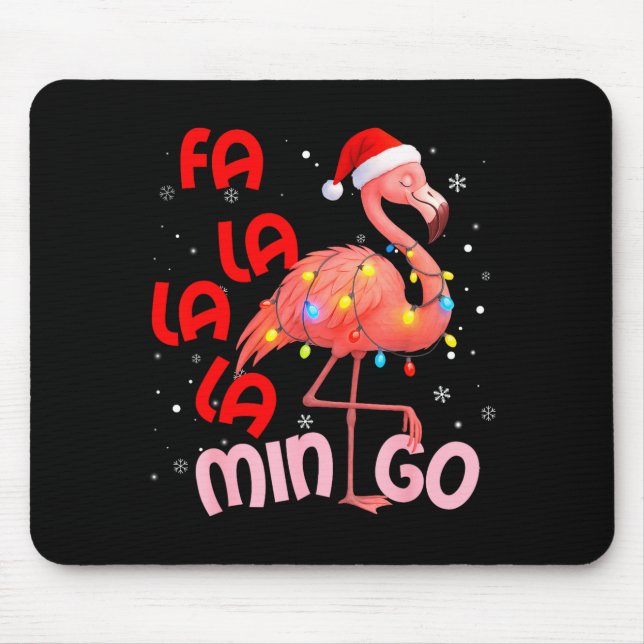 Fa La La La Mingo Flamingo Christmas Men Women Kid Mousepad (Vorne)