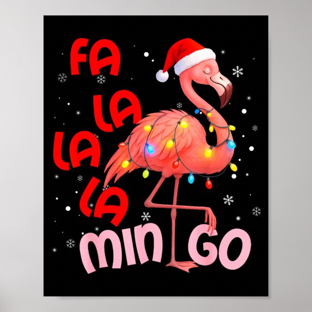 Fa La La La Mingo Flamingo Christmas Men Women Kid Poster (Vorne)