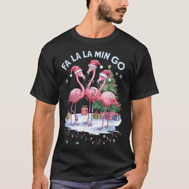 Fa La La La Mingo Flamingo Christmas Shirt Women K (Vorderseite)