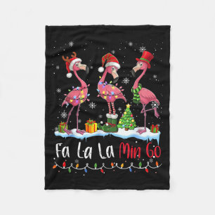 Fa La La La Mingo Flamingo Weihnachtsliebhaber  Fleecedecke