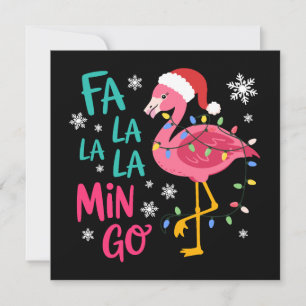 Fa La La La Mingo Weihnachtsflamingo Rosa Liebhabe Feiertagskarte