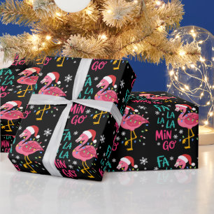 Fa La La La Mingo Weihnachtsflamingo Rosa Liebhabe Geschenkpapier
