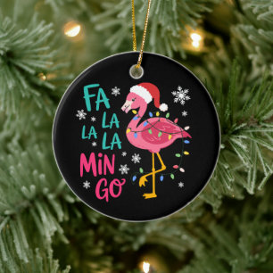 Fa La La La Mingo Weihnachtsflamingo Rosa Liebhabe Keramik Ornament