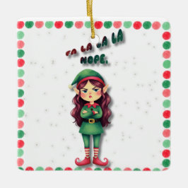 Fa La La La Nö Nette Weihnachtselfen-Weihnachtsbau Keramikornament