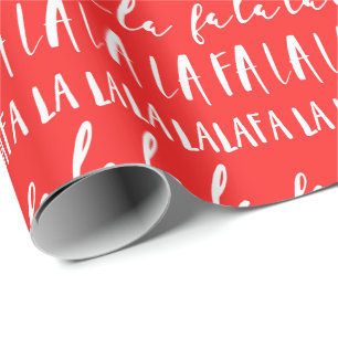 Fa-LA-LA-LA schwarzes u. rotes typografisches Geschenkpapier