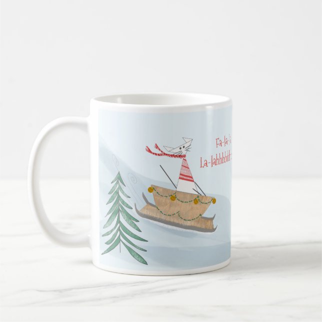 Fa-la-la-la-Sleighing Extravagant Cat Tasse (Links)