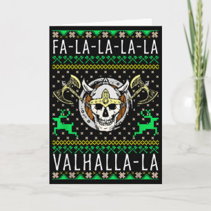 Fa-la-la-la Walhalla-la Wikinger Gott Hässliches W Karte