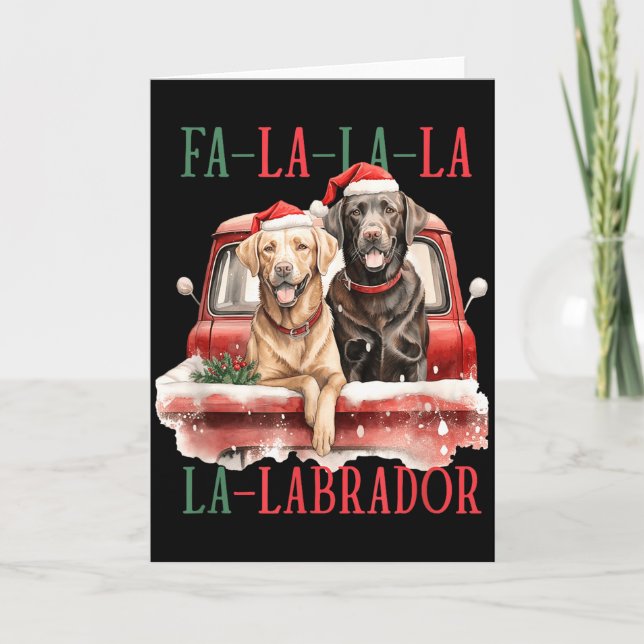 Fa La La Labrador Funny Christmas  Karte (Vorderseite)