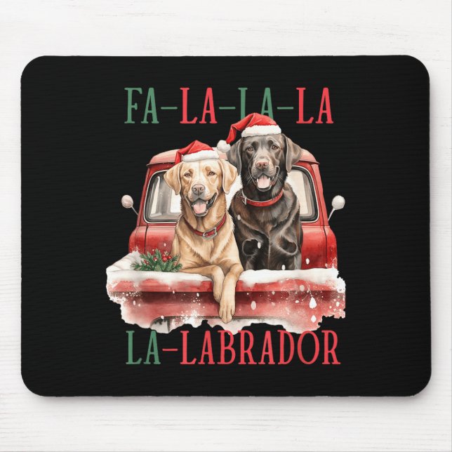 Fa La La Labrador Lustiges Weihnachten  Mousepad (Vorne)