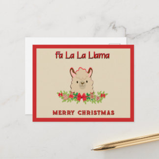 Fa La La Lama Frohe Weihnachten Postkarte