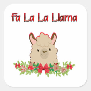 Fa-La-La-Lama Quadratischer Aufkleber