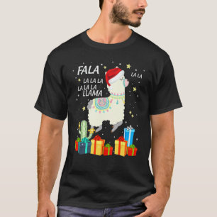 Fa La La Lama Santa Hut Lustige Weihnachten Lamas  T-Shirt
