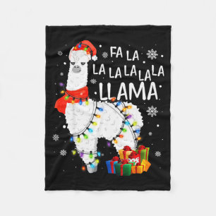 Fa La La Lama Weihnachten Lustiger Lllama Liebhabe Fleecedecke