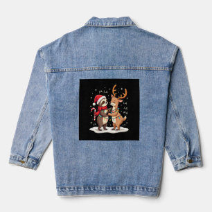 Fa La La Lama Weihnachtsbeleuchtung Faultier Reit Jeansjacke