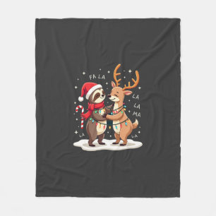 Fa La La Lama Weihnachtsbeleuchtung Faultier Reitl Fleecedecke