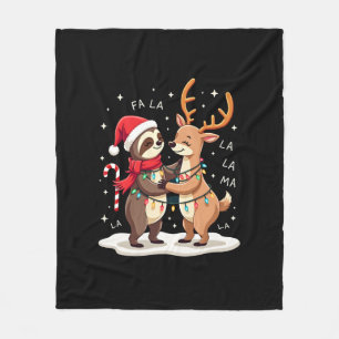Fa La La Lama Weihnachtsbeleuchtung Faultier Reitl Fleecedecke