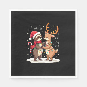 Fa La La Lama Weihnachtsbeleuchtung Faultier Reitl Serviette