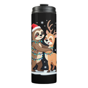 Fa La La Lama Weihnachtsbeleuchtung Faultier Reitl Thermosbecher