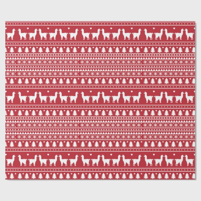 Fa-La-La Llama Christmas Wrapping Paper Geschenkpapier (Flach)