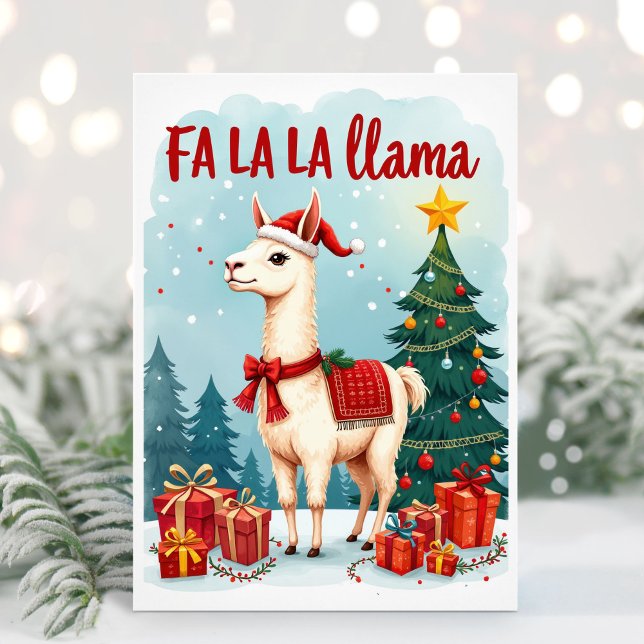 Fa La La Llama Weihnachtskarte Feiertagskarte (Von Creator hochgeladen)