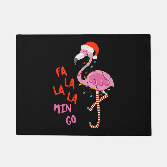 Fa La La mingo Flamingo Für Weihnachten Weihnachte Fußmatte (Vorderseite)