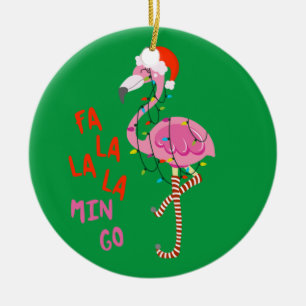 Fa La La mingo Flamingo Für Weihnachten Weihnachte Keramik Ornament