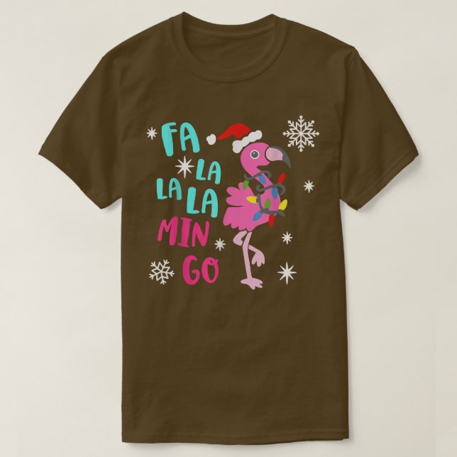 Fa La La mingo Flamingo Für Weihnachten Weihnachte T-Shirt (Design vorne)
