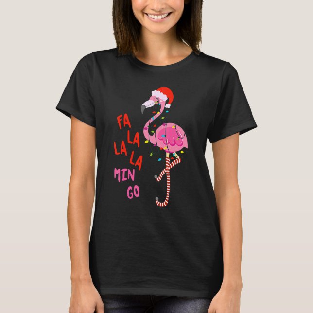 Fa La La Mingo Flamingo Für Weihnachten Weihnachte T-Shirt (Vorderseite)