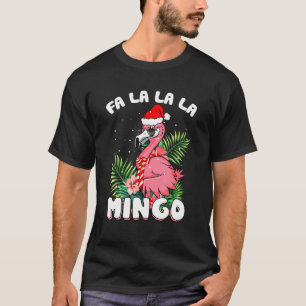 Fa La La Mingo Santa Flamingos zu Weihnachten T-Shirt