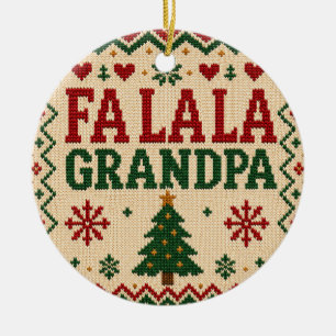 Fa la la Opa Hübsch Hässlicher Weihnachtspullover Keramik Ornament