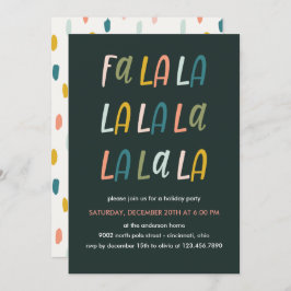 Fa la la | Pastellfarbe | Weihnachts-Party Einladung