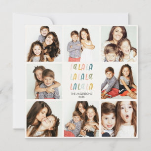 Fa La La Pastellfarben Holiday Foto Collage Karte