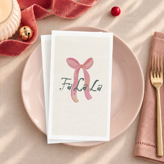 Fa La La Rosa Schleife Weihnachten Serviette