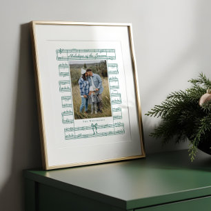 Fa La La Schleife Vintage Notenblatt Familienfoto Poster