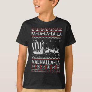 Fa La La Walhalla Wikinger-Schiff Weihnachten Xmas T-Shirt