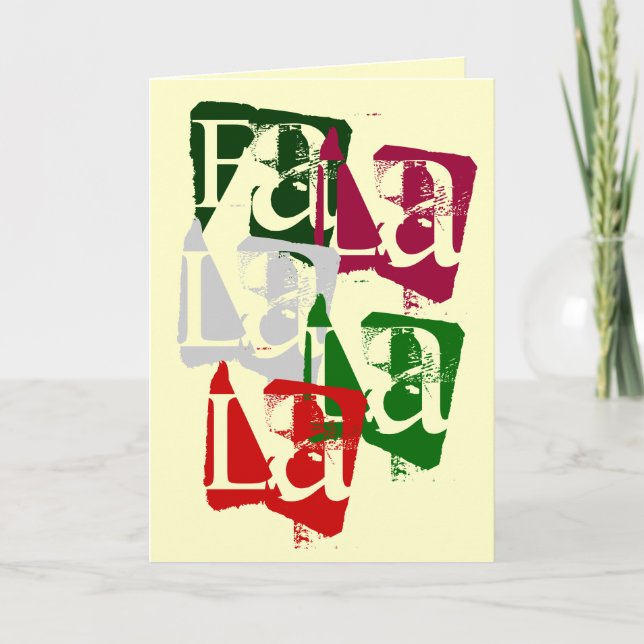 FA-LA-LA-WEIHNACHTSkarte Feiertagskarte (Vorderseite)